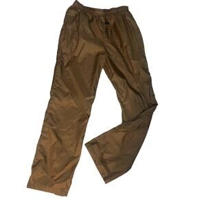 Vtg Raeurks Brown Nylon Elastic Waist Track Lightweight Baggy Athleisure Pants M